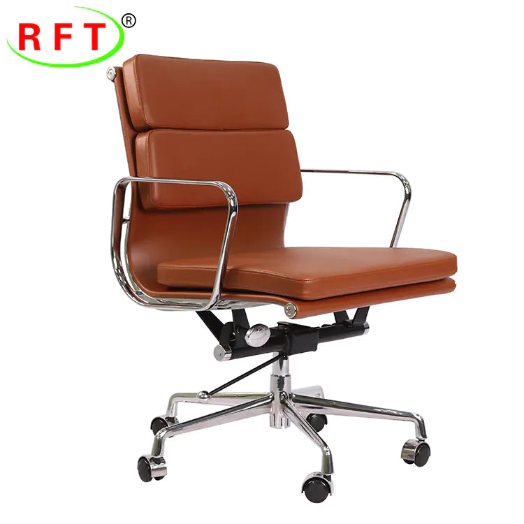 Ergonomic , Soft Upholstered Office Chair with Aluminum Frame