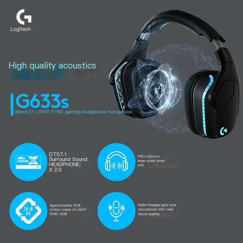 Logitech G633s Wired Gaming Headset with Microphone